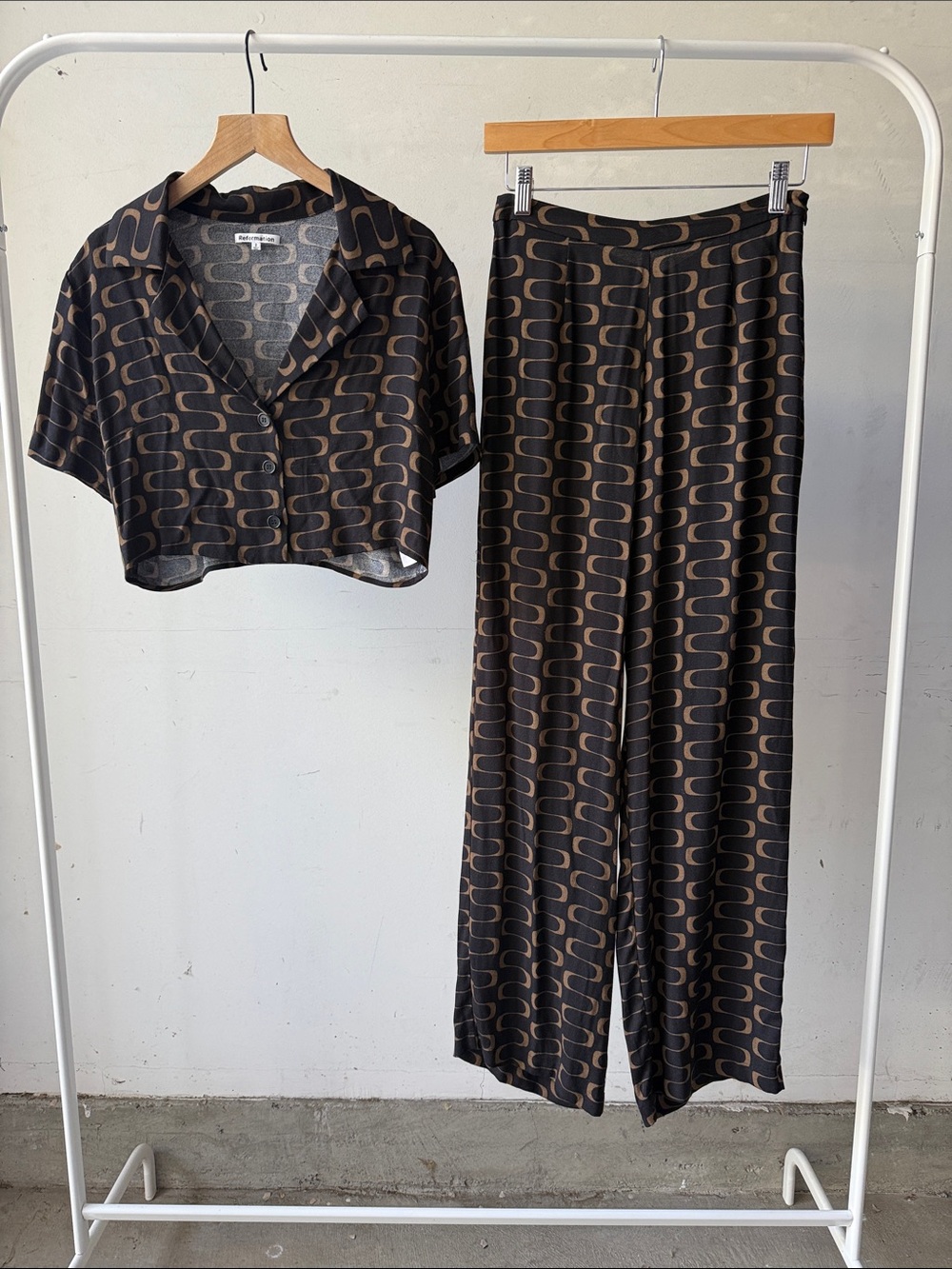 Reformation Noah 2 Piece Printed Set - Linguini Print, Size 2